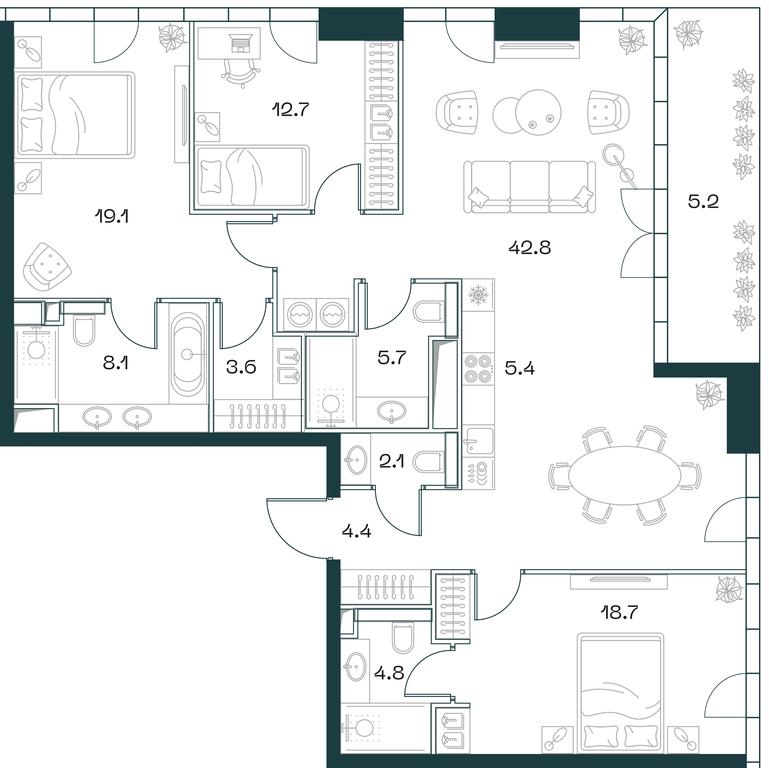 3-BD Apartment Sale, 134.1 sq. m. at SHIFT, 2nd Donskoy Drive, 10, Moscow, Russia #1 3-BD Apartment Sale, 134.1 sq. m. at SHIFT, 2nd Donskoy Drive, 10, Moscow, Russia #1