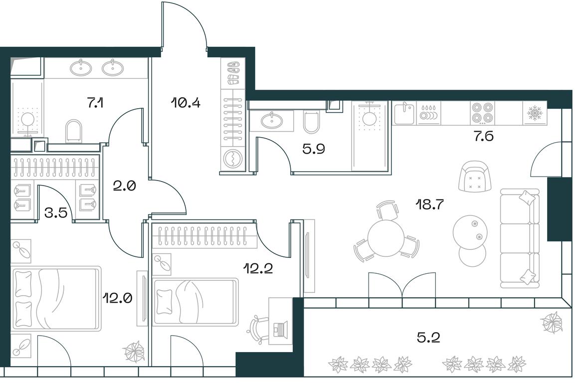 2-BD Apartment Sale, 85平方米 at SHIFT, 2nd Donskoy Drive, 10, Moscow, Russia #1 2-BD Apartment Sale, 85平方米 at SHIFT, 2nd Donskoy Drive, 10, Moscow, Russia #1