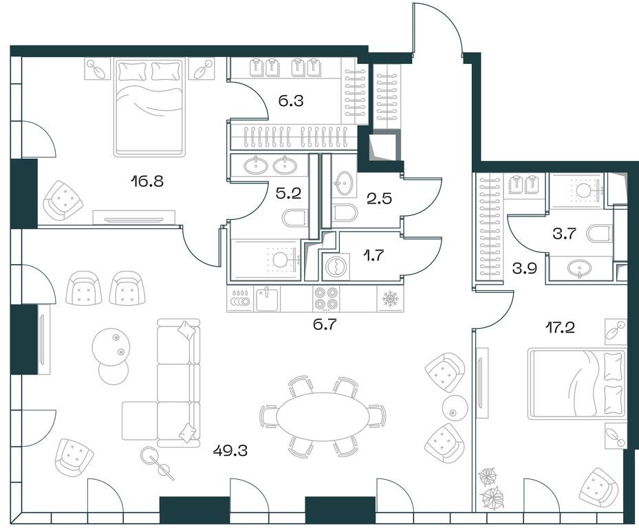 2-BD Apartment Sale, 121.9 sq. m. at SHIFT, 2nd Donskoy Drive, 10, Moscow, Russia #1 2-BD Apartment Sale, 121.9 sq. m. at SHIFT, 2nd Donskoy Drive, 10, Moscow, Russia #1