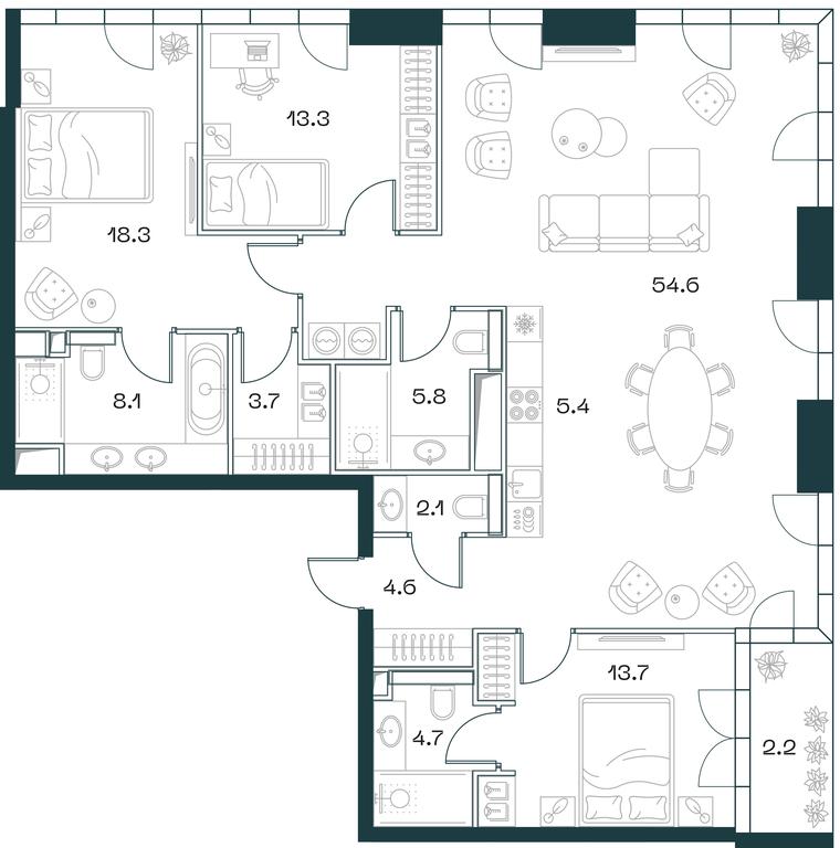 3-BD Apartment Sale, 137.8平方米 at SHIFT, 2nd Donskoy Drive, 10, Moscow, Russia #1 3-BD Apartment Sale, 137.8平方米 at SHIFT, 2nd Donskoy Drive, 10, Moscow, Russia #1