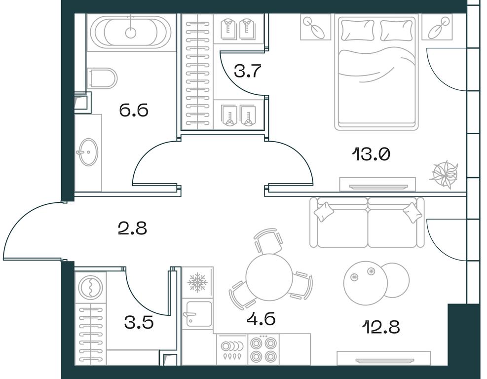 1-BD Apartment Sale, 48.8 sq. m. at SHIFT, 2nd Donskoy Drive, 10, Moscow, Russia #1 1-BD Apartment Sale, 48.8 sq. m. at SHIFT, 2nd Donskoy Drive, 10, Moscow, Russia #1