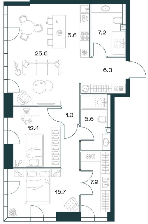 2-BD Apartment Sale, 90.1 sq. m. at SHIFT, 2nd Donskoy Drive, 10, Moscow, Russia #1 2-BD Apartment Sale, 90.1 sq. m. at SHIFT, 2nd Donskoy Drive, 10, Moscow, Russia #1