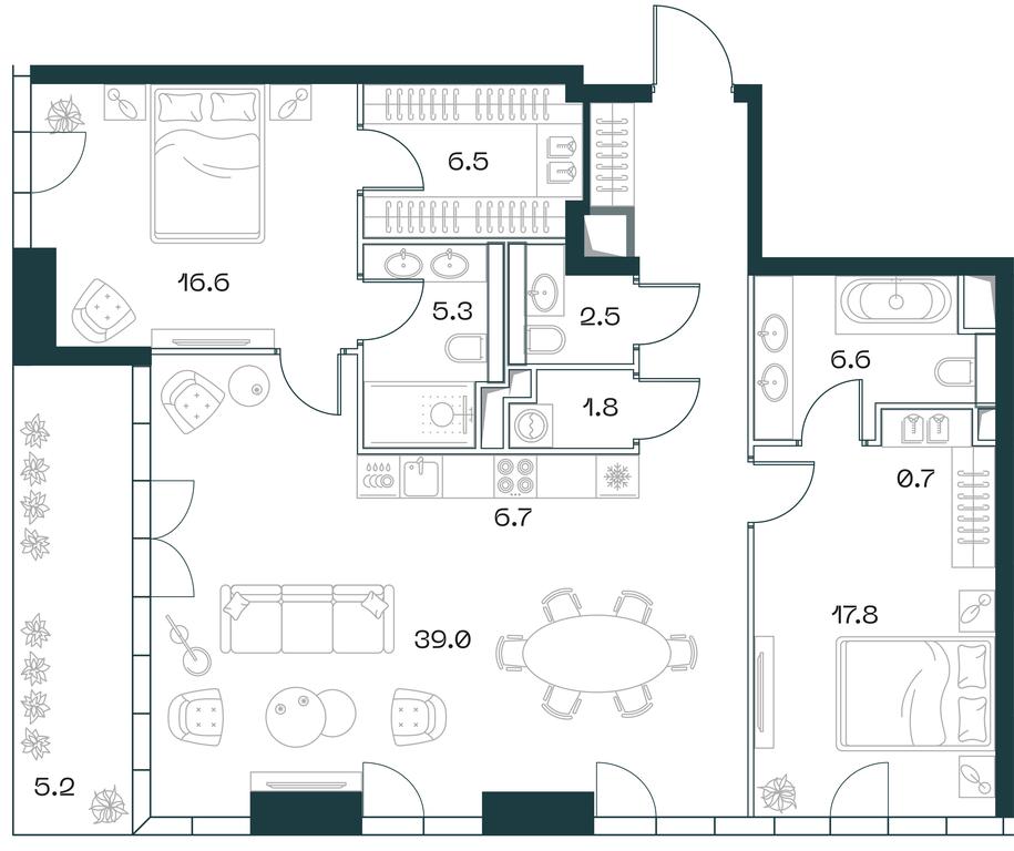 2-BD Apartment Sale, 117.4 sq. m. at SHIFT, 2nd Donskoy Drive, 10, Moscow, Russia #1 2-BD Apartment Sale, 117.4 sq. m. at SHIFT, 2nd Donskoy Drive, 10, Moscow, Russia #1