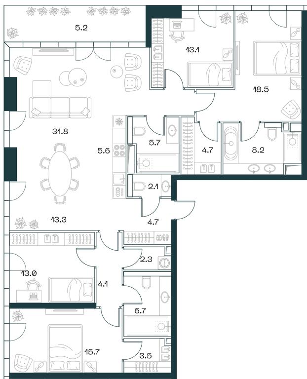4-BD Apartment Sale, 158.2平方米 at SHIFT, 2nd Donskoy Drive, 10, Moscow, Russia #1 4-BD Apartment Sale, 158.2平方米 at SHIFT, 2nd Donskoy Drive, 10, Moscow, Russia #1