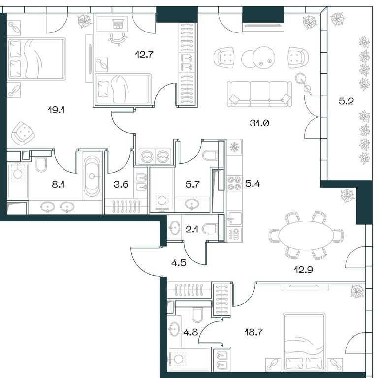 3-BD Apartment Sale, 135.2平方米 at SHIFT, 2nd Donskoy Drive, 10, Moscow, Russia #1 3-BD Apartment Sale, 135.2平方米 at SHIFT, 2nd Donskoy Drive, 10, Moscow, Russia #1