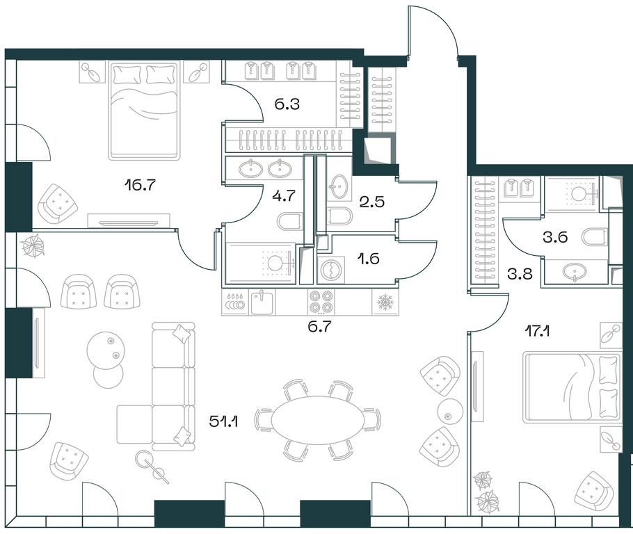 2-BD Apartment Sale, 122.7 sq. m. at SHIFT, 2nd Donskoy Drive, 10, Moscow, Russia #1 2-BD Apartment Sale, 122.7 sq. m. at SHIFT, 2nd Donskoy Drive, 10, Moscow, Russia #1