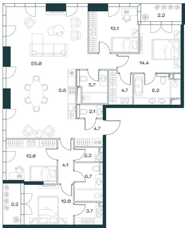 4-BD Apartment Sale, 159.7 sq. m. at SHIFT, 2nd Donskoy Drive, 10, Moscow, Russia #1 4-BD Apartment Sale, 159.7 sq. m. at SHIFT, 2nd Donskoy Drive, 10, Moscow, Russia #1