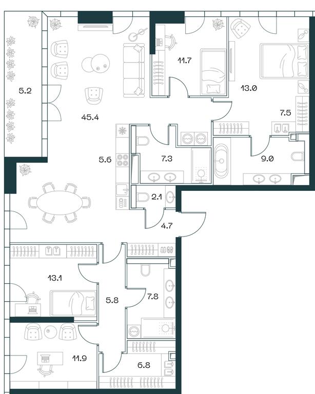 4-BD Apartment Sale, 158.4平方米 at SHIFT, 2nd Donskoy Drive, 10, Moscow, Russia #1 4-BD Apartment Sale, 158.4平方米 at SHIFT, 2nd Donskoy Drive, 10, Moscow, Russia #1