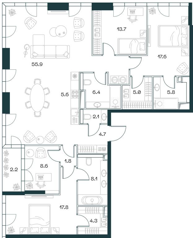 3-BD Apartment Sale, 160.9平方米 at SHIFT, 2nd Donskoy Drive, 10, Moscow, Russia #1 3-BD Apartment Sale, 160.9平方米 at SHIFT, 2nd Donskoy Drive, 10, Moscow, Russia #1