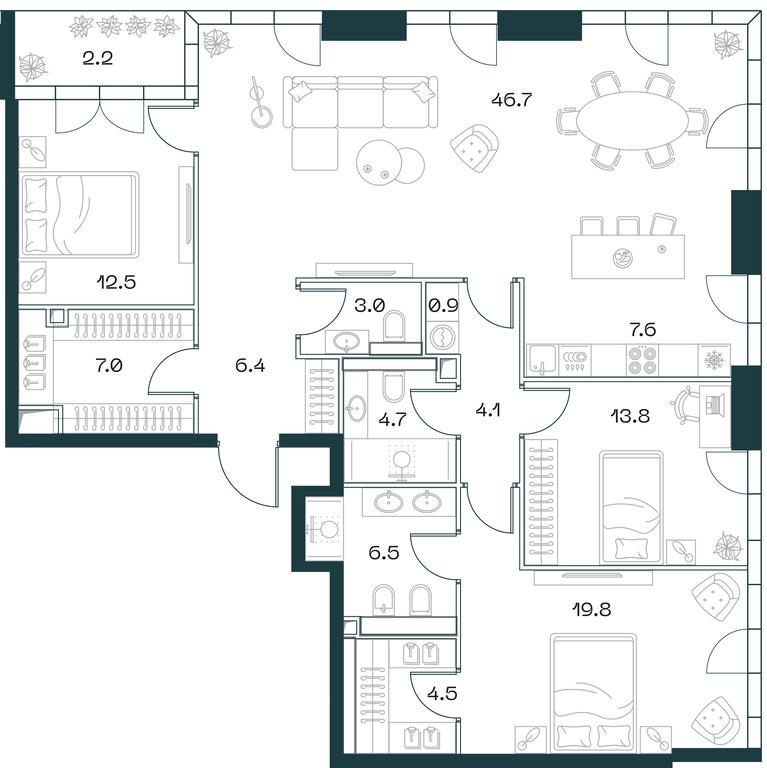 3-BD Apartment Sale, 139.7 sq. m. at SHIFT, 2nd Donskoy Drive, 10, Moscow, Russia #1 3-BD Apartment Sale, 139.7 sq. m. at SHIFT, 2nd Donskoy Drive, 10, Moscow, Russia #1