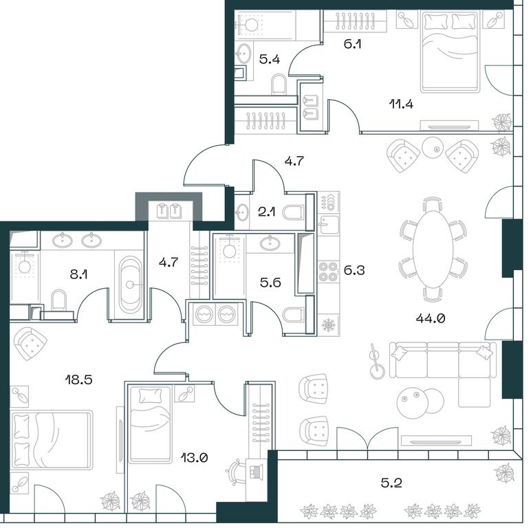 3-BD Apartment Sale, 136.4平方米 at SHIFT, 2nd Donskoy Drive, 10, Moscow, Russia #1 3-BD Apartment Sale, 136.4平方米 at SHIFT, 2nd Donskoy Drive, 10, Moscow, Russia #1