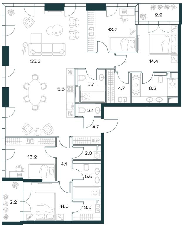 4-BD Apartment Sale, 159.6平方米 at SHIFT, 2nd Donskoy Drive, 10, Moscow, Russia #1 4-BD Apartment Sale, 159.6平方米 at SHIFT, 2nd Donskoy Drive, 10, Moscow, Russia #1