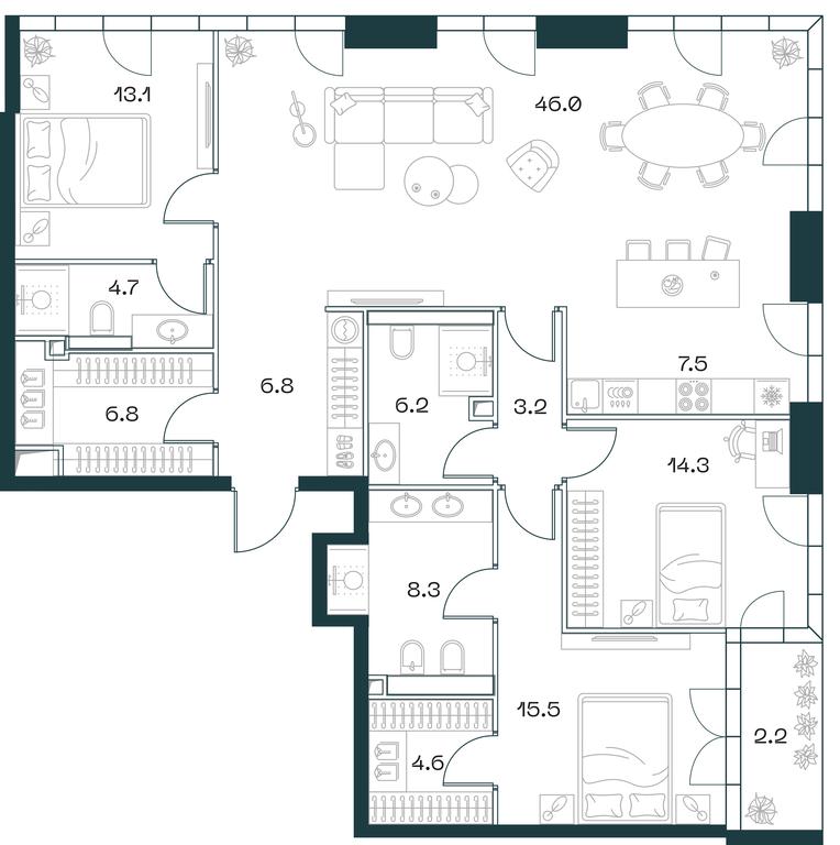 3-BD Apartment Sale, 139.6平方米 at SHIFT, 2nd Donskoy Drive, 10, Moscow, Russia #1 3-BD Apartment Sale, 139.6平方米 at SHIFT, 2nd Donskoy Drive, 10, Moscow, Russia #1