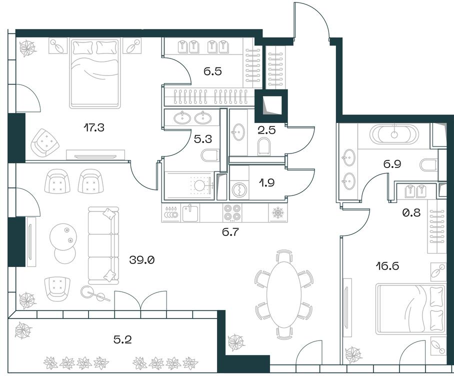 2-BD Apartment Sale, 117.2 sq. m. at SHIFT, 2nd Donskoy Drive, 10, Moscow, Russia #1 2-BD Apartment Sale, 117.2 sq. m. at SHIFT, 2nd Donskoy Drive, 10, Moscow, Russia #1