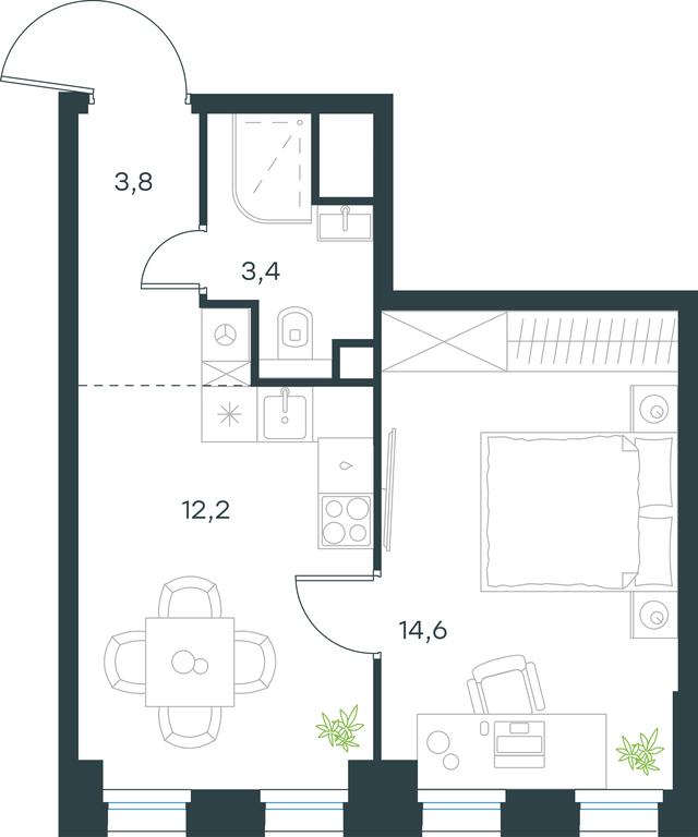 Apartment Sale, 34 sq. m. at Level Seligerskaya, Ilmenskiy Drive, 12, Moscow, Russia #1