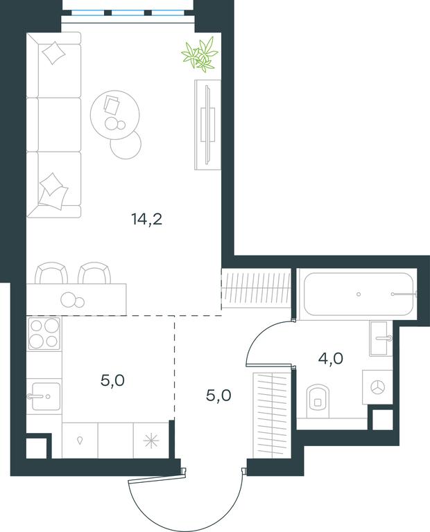 Apartment Sale, 28.2 sq. m. at Level Yzhnoportovaya, Yuzhnoportovaya Street, 28Ас17, Moscow, Russia #1
