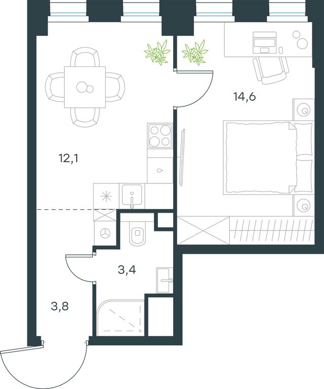 Apartment Sale, 33.9平方米 at Level Seligerskaya, Ilmenskiy Drive, 12, Moscow, Russia #1 Apartment Sale, 33.9平方米 at Level Seligerskaya, Ilmenskiy Drive, 12, Moscow, Russia #1