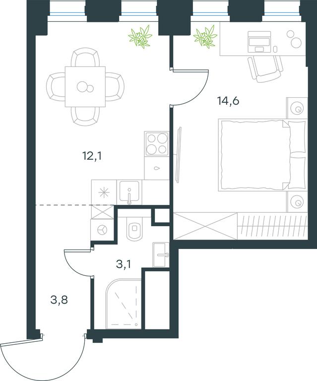 Apartment Sale, 33.6 sq. m. at Level Seligerskaya, Ilmenskiy Drive, 12, Moscow, Russia #1
