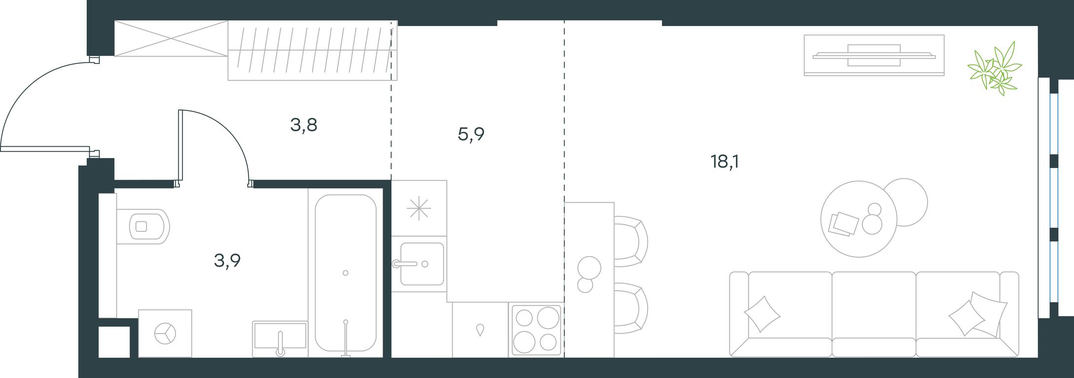 Apartment Sale, 31.6 sq. m. at Level Yzhnoportovaya, Yuzhnoportovaya Street, 28Ас17, Moscow, Russia #1