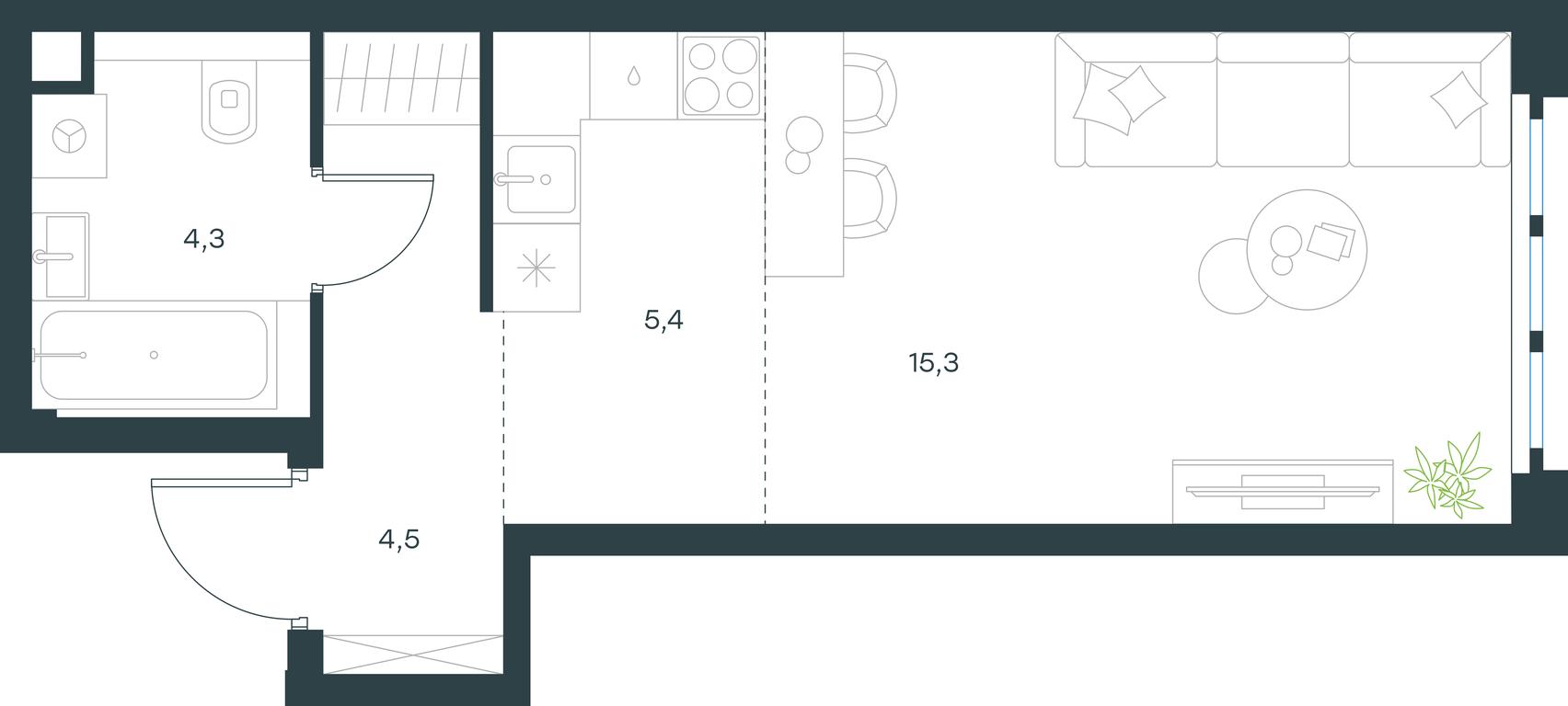 Apartment Sale, 29.5 sq. m. at Level Yzhnoportovaya, Yuzhnoportovaya Street, 28Ас17, Moscow, Russia #1 Apartment Sale, 29.5 sq. m. at Level Yzhnoportovaya, Yuzhnoportovaya Street, 28Ас17, Moscow, Russia #1