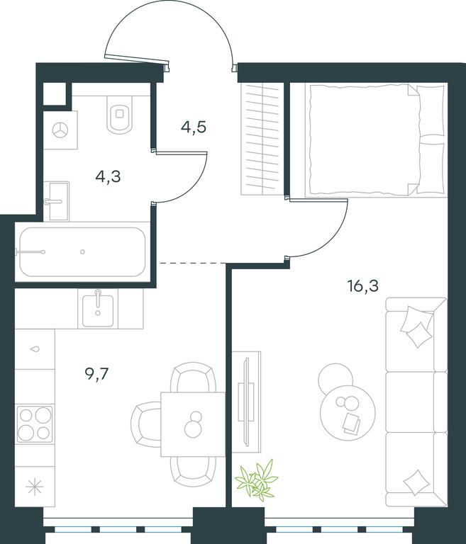 Apartment Sale, 34.8 sq. m. at Level Yzhnoportovaya, Yuzhnoportovaya Street, 28Ас17, Moscow, Russia #1 Apartment Sale, 34.8 sq. m. at Level Yzhnoportovaya, Yuzhnoportovaya Street, 28Ас17, Moscow, Russia #1