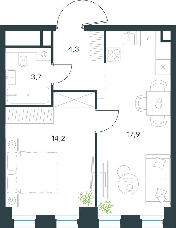Apartment Sale, 40.1平方米 at Level Seligerskaya, Ilmenskiy Drive, 12, Moscow, Russia #1 Apartment Sale, 40.1平方米 at Level Seligerskaya, Ilmenskiy Drive, 12, Moscow, Russia #1