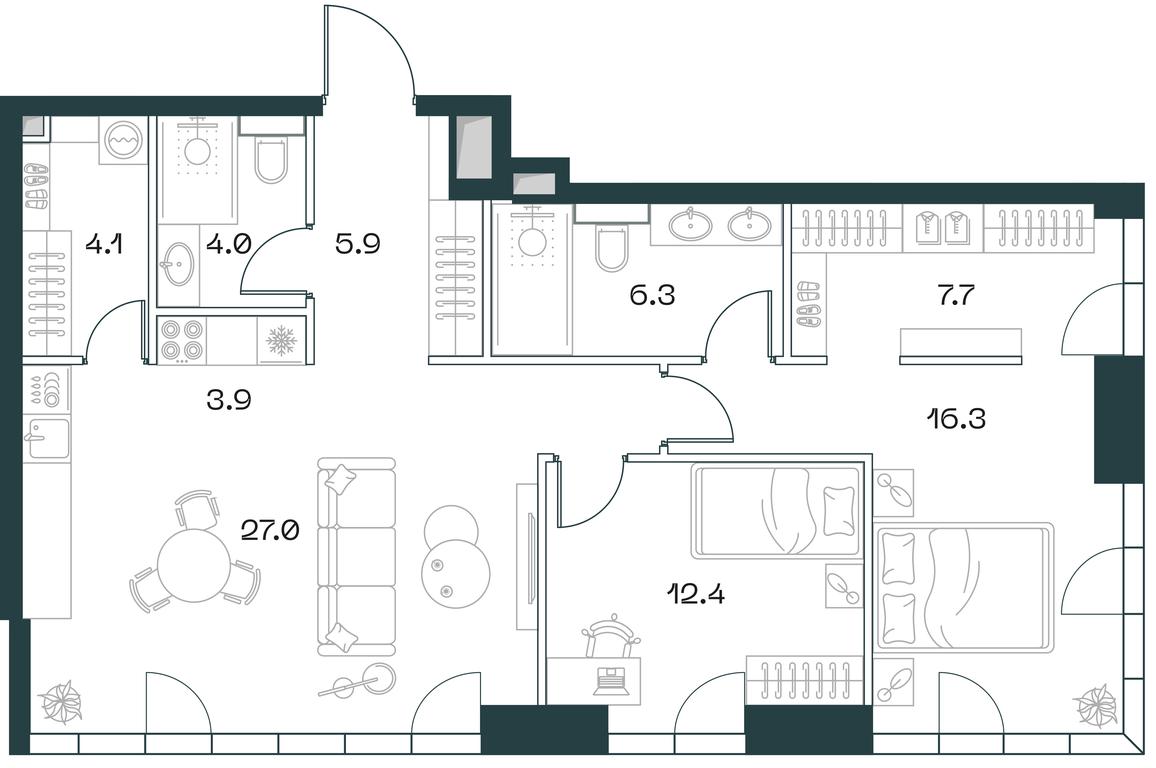 2-BD Apartment Sale, 87.6 sq. m. at SHIFT, 2nd Donskoy Drive, 10, Moscow, Russia #1 2-BD Apartment Sale, 87.6 sq. m. at SHIFT, 2nd Donskoy Drive, 10, Moscow, Russia #1