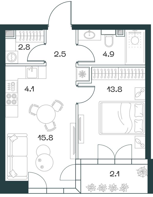 1-BD Apartment Sale, 46平方米 at SHIFT, 2nd Donskoy Drive, 10, Moscow, Russia #1 1-BD Apartment Sale, 46平方米 at SHIFT, 2nd Donskoy Drive, 10, Moscow, Russia #1