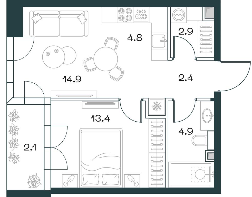1-BD Apartment Sale, 45.3 sq. m. at SHIFT, 2nd Donskoy Drive, 10, Moscow, Russia #1 1-BD Apartment Sale, 45.3 sq. m. at SHIFT, 2nd Donskoy Drive, 10, Moscow, Russia #1