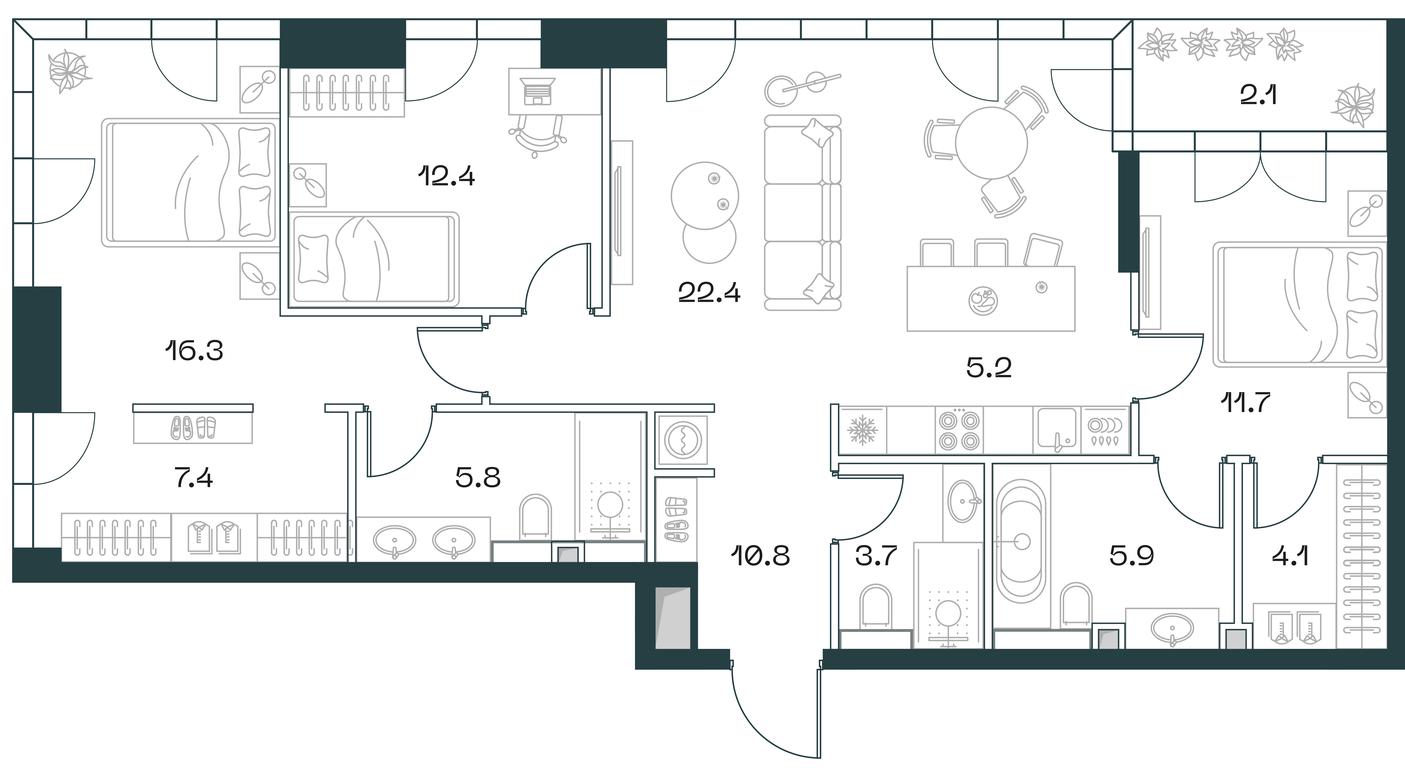 2-BD Apartment Sale, 108.7 sq. m. at SHIFT, 2nd Donskoy Drive, 10, Moscow, Russia #1 2-BD Apartment Sale, 108.7 sq. m. at SHIFT, 2nd Donskoy Drive, 10, Moscow, Russia #1