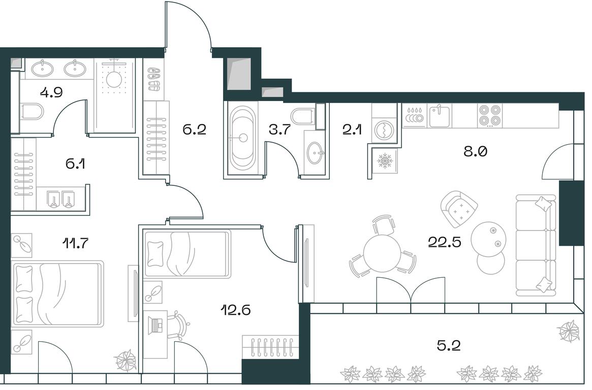 2-BD Apartment Sale, 83平方米 at SHIFT, 2nd Donskoy Drive, 10, Moscow, Russia #1 2-BD Apartment Sale, 83平方米 at SHIFT, 2nd Donskoy Drive, 10, Moscow, Russia #1
