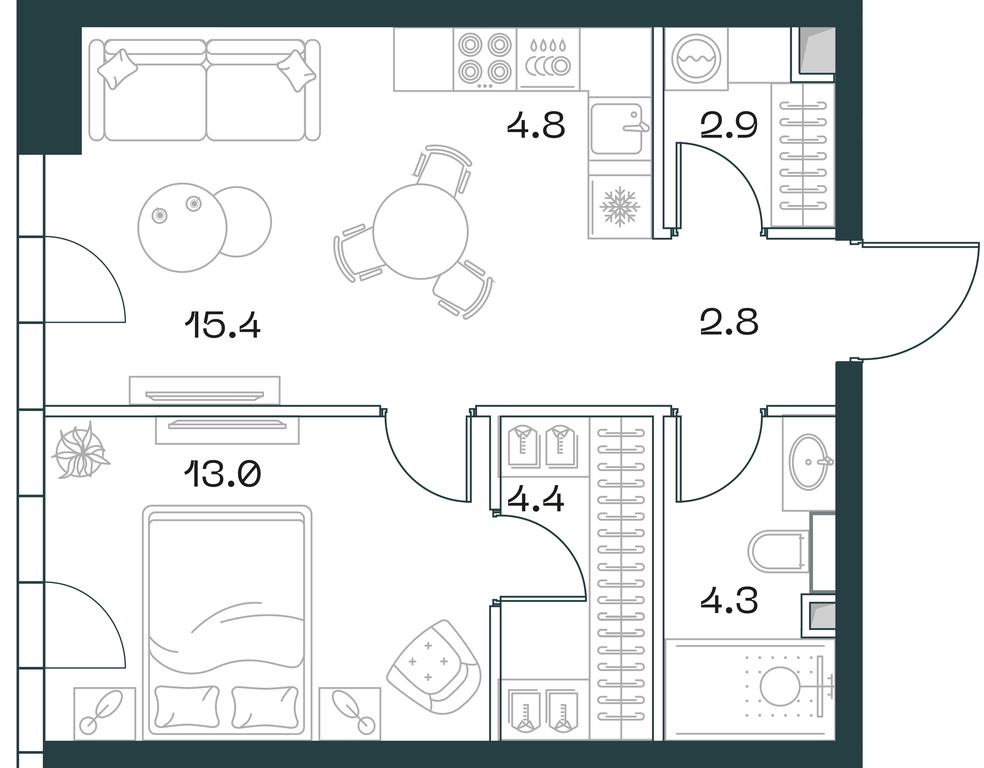 1-BD Apartment Sale, 47.6 sq. m. at SHIFT, 2nd Donskoy Drive, 10, Moscow, Russia #1 1-BD Apartment Sale, 47.6 sq. m. at SHIFT, 2nd Donskoy Drive, 10, Moscow, Russia #1