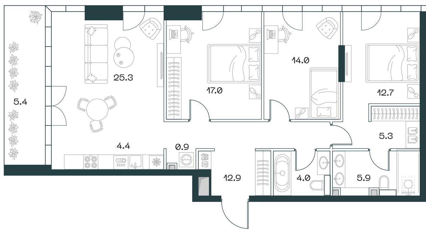 2-BD Apartment Sale, 107.8 sq. m. at SHIFT, 2nd Donskoy Drive, 10, Moscow, Russia #1 2-BD Apartment Sale, 107.8 sq. m. at SHIFT, 2nd Donskoy Drive, 10, Moscow, Russia #1