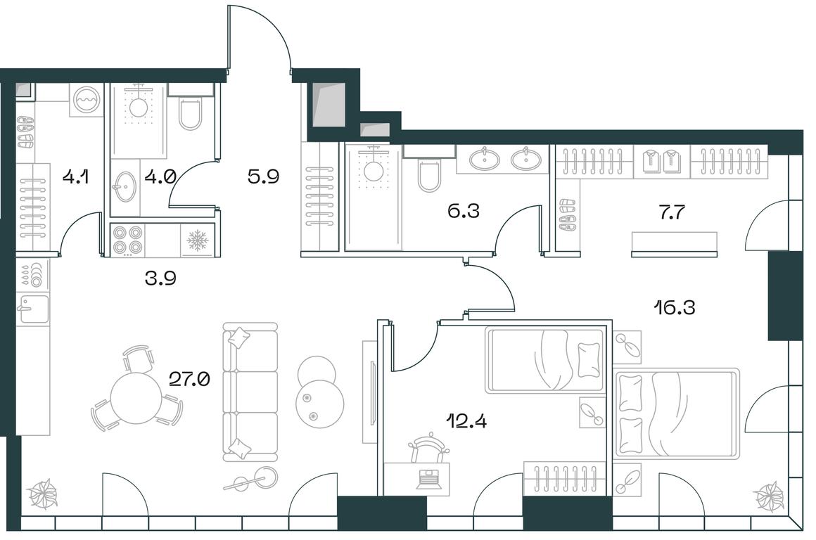 2-BD Apartment Sale, 87.6 sq. m. at SHIFT, 2nd Donskoy Drive, 10, Moscow, Russia #1 2-BD Apartment Sale, 87.6 sq. m. at SHIFT, 2nd Donskoy Drive, 10, Moscow, Russia #1