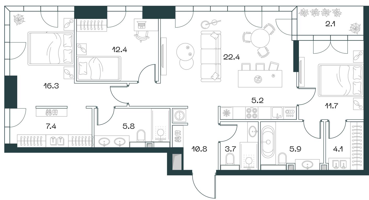 2-BD Apartment Sale, 108.4 sq. m. at SHIFT, 2nd Donskoy Drive, 10, Moscow, Russia #1 2-BD Apartment Sale, 108.4 sq. m. at SHIFT, 2nd Donskoy Drive, 10, Moscow, Russia #1