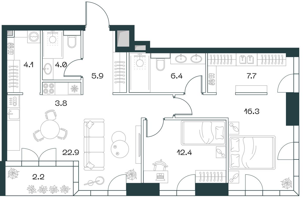 2-BD Apartment Sale, 85.7 sq. m. at SHIFT, 2nd Donskoy Drive, 10, Moscow, Russia #1 2-BD Apartment Sale, 85.7 sq. m. at SHIFT, 2nd Donskoy Drive, 10, Moscow, Russia #1