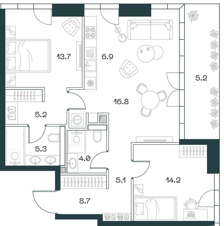 2-BD Apartment Sale, 86平方米 at SHIFT, 2nd Donskoy Drive, 10, Moscow, Russia #1 2-BD Apartment Sale, 86平方米 at SHIFT, 2nd Donskoy Drive, 10, Moscow, Russia #1