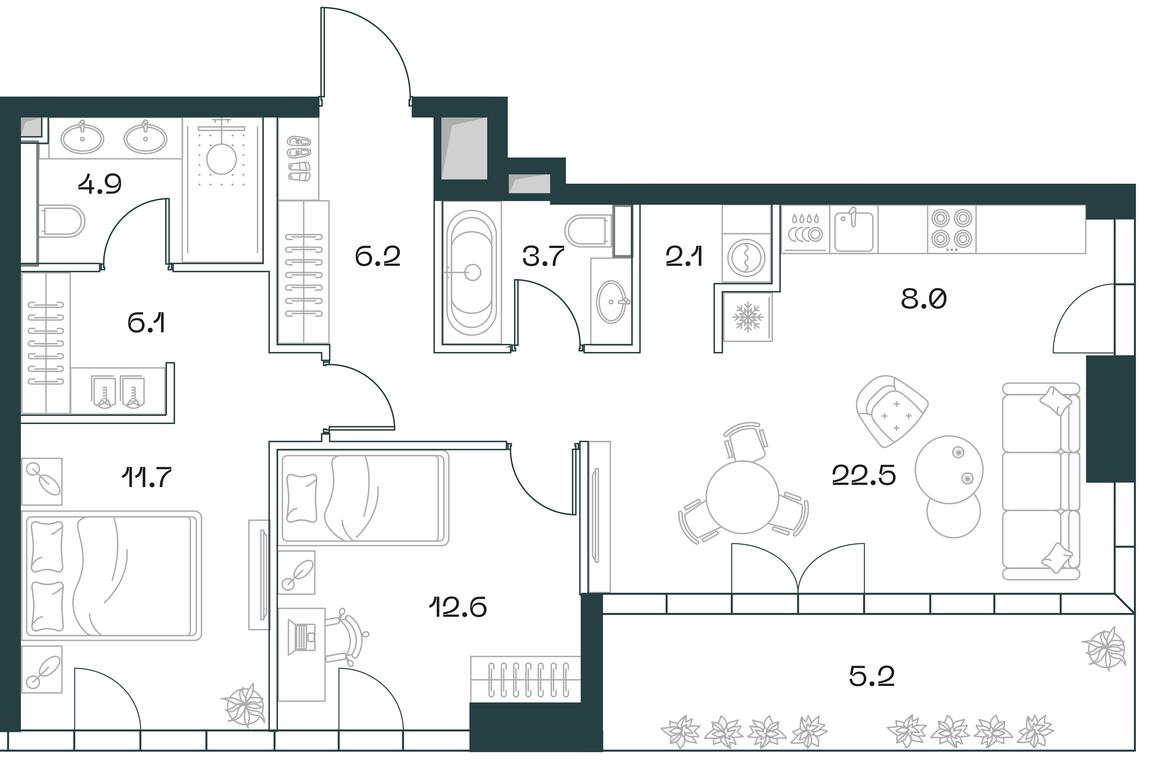 2-BD Apartment Sale, 83平方米 at SHIFT, 2nd Donskoy Drive, 10, Moscow, Russia #1 2-BD Apartment Sale, 83平方米 at SHIFT, 2nd Donskoy Drive, 10, Moscow, Russia #1