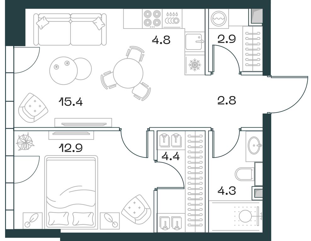 1-BD Apartment Sale, 47.5 sq. m. at SHIFT, 2nd Donskoy Drive, 10, Moscow, Russia #1 1-BD Apartment Sale, 47.5 sq. m. at SHIFT, 2nd Donskoy Drive, 10, Moscow, Russia #1