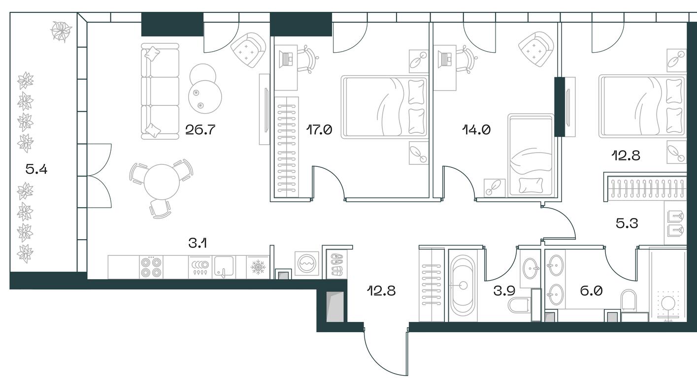 2-BD Apartment Sale, 107.8平方米 at SHIFT, 2nd Donskoy Drive, 10, Moscow, Russia #1 2-BD Apartment Sale, 107.8平方米 at SHIFT, 2nd Donskoy Drive, 10, Moscow, Russia #1