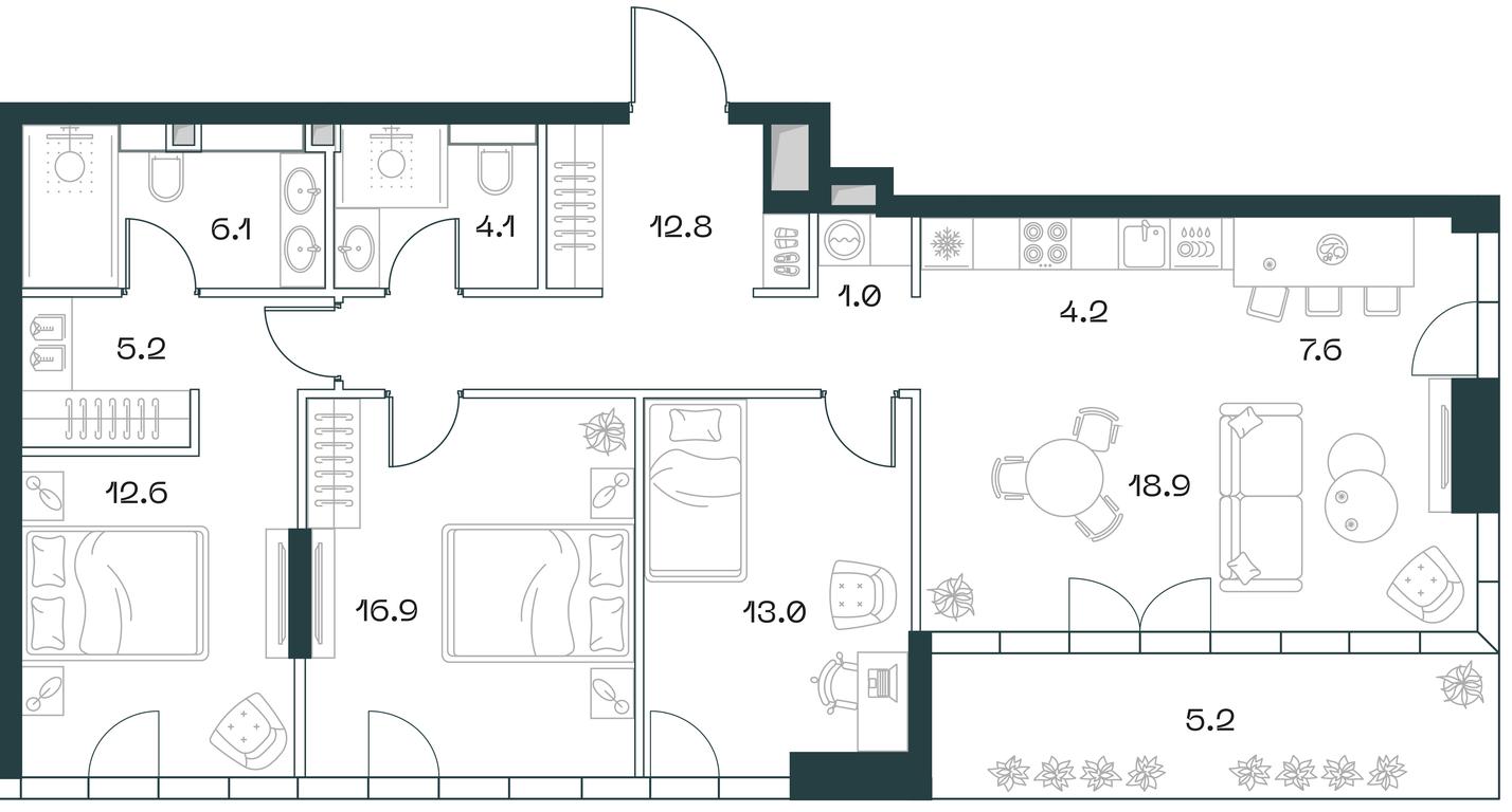 3-BD Apartment Sale, 107.8 sq. m. at SHIFT, 2nd Donskoy Drive, 10, Moscow, Russia #1 3-BD Apartment Sale, 107.8 sq. m. at SHIFT, 2nd Donskoy Drive, 10, Moscow, Russia #1