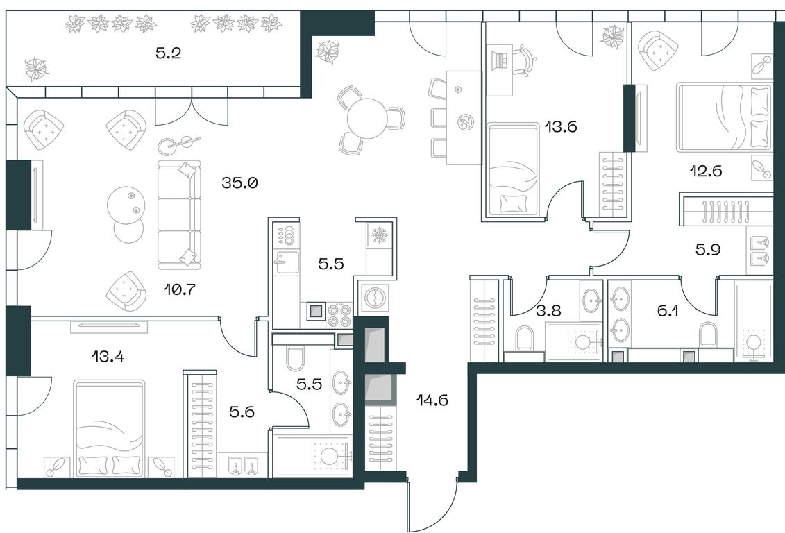 3-BD Apartment Sale, 138.4 sq. m. at SHIFT, 2nd Donskoy Drive, 10, Moscow, Russia #1 3-BD Apartment Sale, 138.4 sq. m. at SHIFT, 2nd Donskoy Drive, 10, Moscow, Russia #1