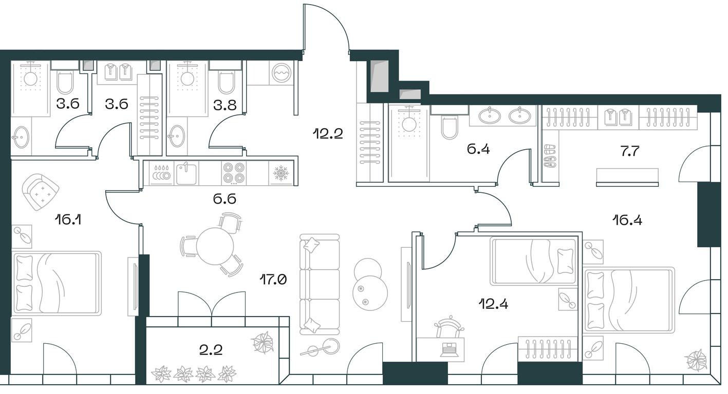 3-BD Apartment Sale, 109.2 sq. m. at SHIFT, 2nd Donskoy Drive, 10, Moscow, Russia #1 3-BD Apartment Sale, 109.2 sq. m. at SHIFT, 2nd Donskoy Drive, 10, Moscow, Russia #1