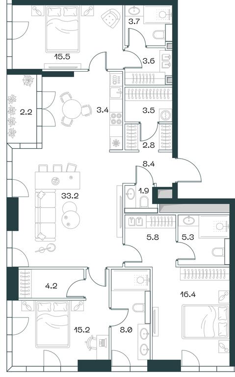 3-BD Apartment Sale, 133.1 sq. m. at SHIFT, 2nd Donskoy Drive, 10, Moscow, Russia #1 3-BD Apartment Sale, 133.1 sq. m. at SHIFT, 2nd Donskoy Drive, 10, Moscow, Russia #1