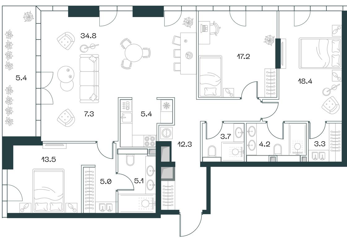 3-BD Apartment Sale, 136.6平方米 at SHIFT, 2nd Donskoy Drive, 10, Moscow, Russia #1 3-BD Apartment Sale, 136.6平方米 at SHIFT, 2nd Donskoy Drive, 10, Moscow, Russia #1