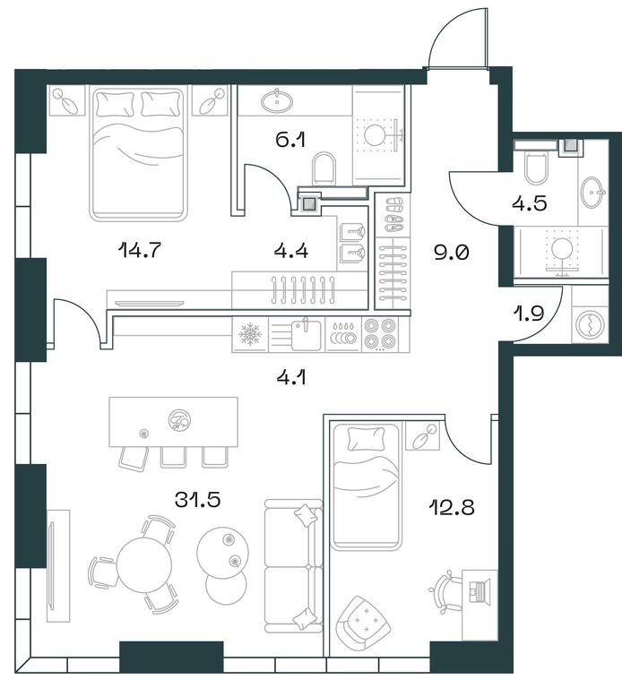 2-BD Apartment Sale, 88.3平方米 at SHIFT, 2nd Donskoy Drive, 10, Moscow, Russia #1 2-BD Apartment Sale, 88.3平方米 at SHIFT, 2nd Donskoy Drive, 10, Moscow, Russia #1