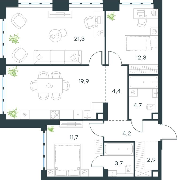 2-BD Apartment Sale, 85.1 sq. m. at Level Yzhnoportovaya, Yuzhnoportovaya Street, 28Ас17, Moscow, Russia #1 2-BD Apartment Sale, 85.1 sq. m. at Level Yzhnoportovaya, Yuzhnoportovaya Street, 28Ас17, Moscow, Russia #1