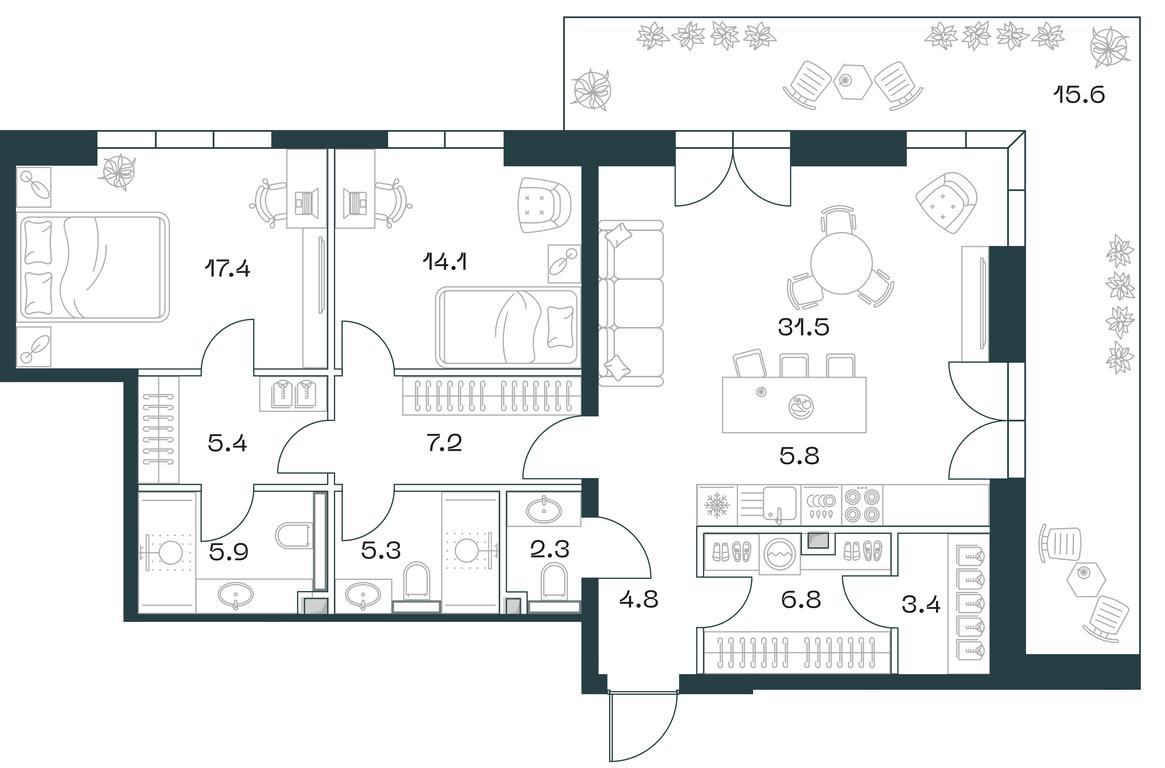 2-BD Apartment Sale, 125.6 sq. m. at SHIFT, 2nd Donskoy Drive, 10, Moscow, Russia #1 2-BD Apartment Sale, 125.6 sq. m. at SHIFT, 2nd Donskoy Drive, 10, Moscow, Russia #1