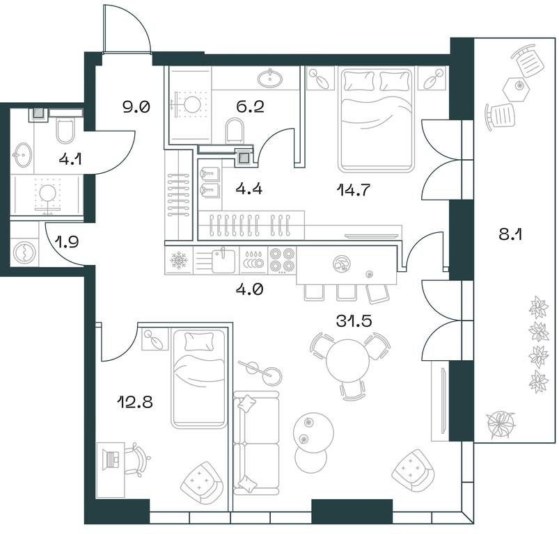 2-BD Apartment Sale, 96.4 sq. m. at SHIFT, 2nd Donskoy Drive, 10, Moscow, Russia #1 2-BD Apartment Sale, 96.4 sq. m. at SHIFT, 2nd Donskoy Drive, 10, Moscow, Russia #1