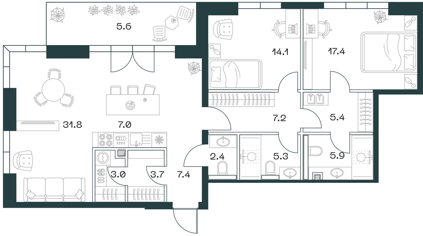 2-BD Apartment Sale, 116.2 sq. m. at SHIFT, 2nd Donskoy Drive, 10, Moscow, Russia #1 2-BD Apartment Sale, 116.2 sq. m. at SHIFT, 2nd Donskoy Drive, 10, Moscow, Russia #1